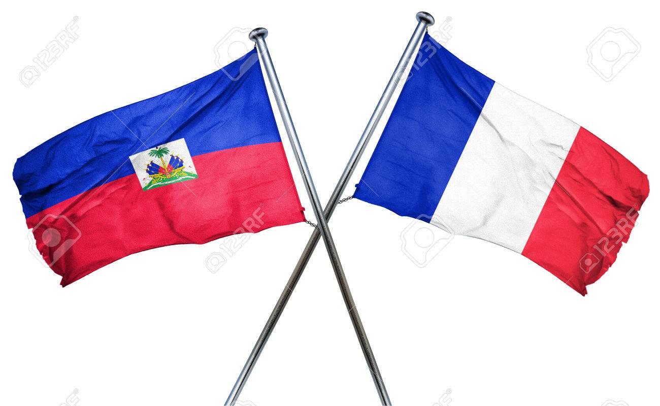 Haiti flag  combined with france flag