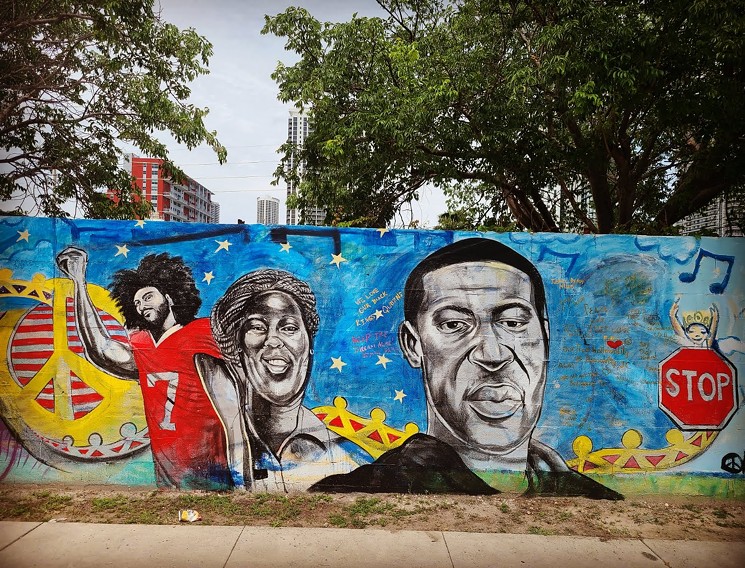 Kyle's Overtown mural honoring Kaepernick, Taylor and Floyd (Photo Kyle Holbrook)